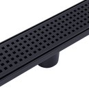 800mm Bathroom Shower Black Grate Drain w/Centre outlet Floor Waste
