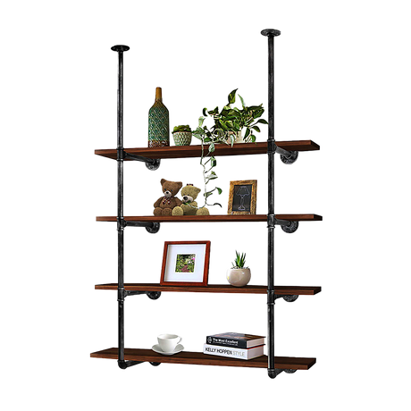 Wall Shelves Display Bookshelf Industrial DIY Pipe Shelf Rustic Brackets
