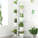 6 Tiers Vertical Bamboo Plant Stand Staged Flower Shelf Rack Outdoor Garden