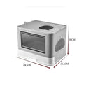Jumbo Hooded Cat Litter Box Tray Pet Kitty Toilet for Large Cats w Hair Grooming
