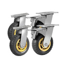 Castor Wheels 4 x 6" 150mm Swivel Silent Caster 2 Brakes 1000KG