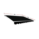 Outdoor Folding Arm Awning Retractable Sunshade Canopy Black 4.0m x 3.0m