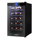 Devanti Wine Cooler 18 Bottles Glass Door Beverage Cooler Thermoelectric Fridge Black