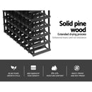 Artiss 72 Bottle Timber Wine Rack Wooden Storage Wall Racks Holders Cellar Black