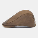 Men Newsboy Hats Knitted Splicing Curved Brim Adjustable Berets Driver Hat