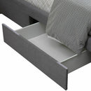Levede Bed Frame Double King Fabric With Drawers Storage Wooden Mattress Grey