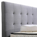 Levede Bed Frame Double King Fabric With Drawers Storage Wooden Mattress Grey