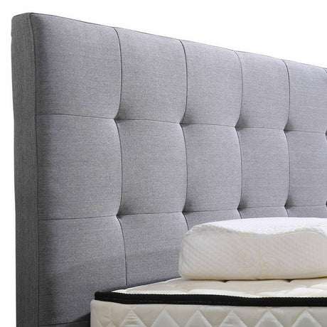 Levede Bed Frame Double King Fabric With Drawers Storage Wooden Mattress Grey