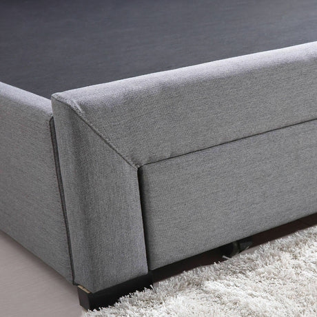Levede Bed Frame Double King Fabric With Drawers Storage Wooden Mattress Grey