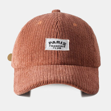 Unisex Baseball Cap Solid Color Letter Patch Dome All-match Warmth Driving Hat