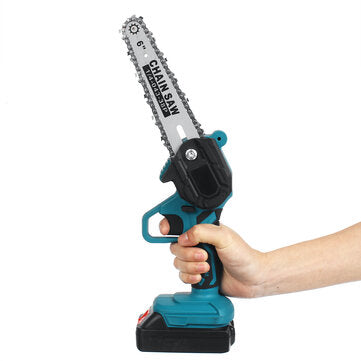 Drillpro 6 Inch Electric Chain Saw Portable Chainsaws Cutter Woodworking Tool W/ 1pc or 2pcs Battery