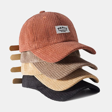 Unisex Baseball Cap Solid Color Letter Patch Dome All-match Warmth Driving Hat