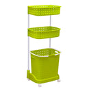 3 Tier Bathroom Laundry Clothes Baskets Bin Hamper Mobile Rack Removable Shelf
