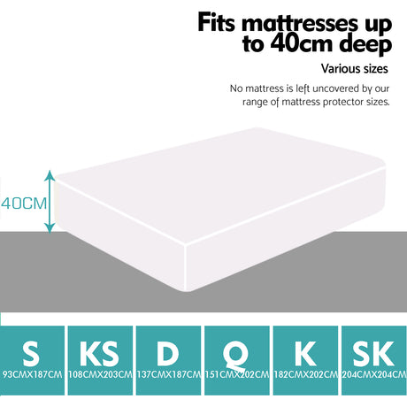 DreamZ Fitted Waterproof Bed Mattress Protectors Covers Double