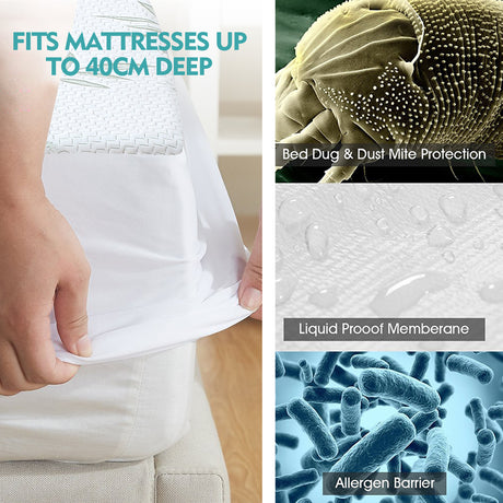 DreamZ Fitted Waterproof Bed Mattress Protectors Covers Double