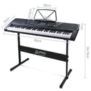 Alpha 61 Key Lighted Electronic Piano Keyboard LCD Electric w/ Holder Music Stand