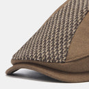 Men Newsboy Hats Knitted Splicing Curved Brim Adjustable Berets Driver Hat