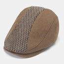 Men Newsboy Hats Knitted Splicing Curved Brim Adjustable Berets Driver Hat