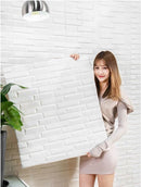 3D Wallpaper Tiles 70 x 77cm White Brick 10pcs