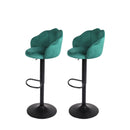 Levede 2x Bar Stools Kitchen Gas Lift Stool Chair Swivel Barstools Velvet Green