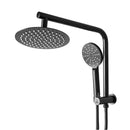 Rain Shower Head Set Black Round Brass Taps Mixer Handheld High Pressure 8"