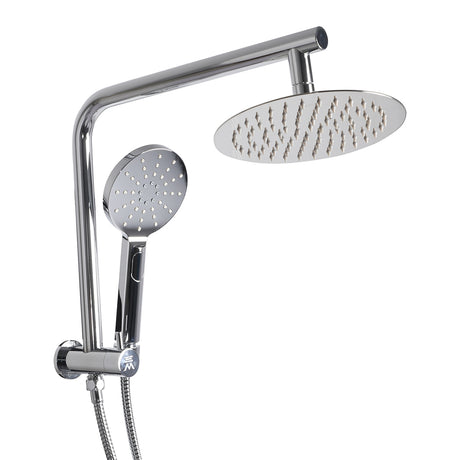 Rain Shower Head Set Silver Round Brass Taps Mixer Handheld High Pressure 8