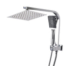 Rain Shower Head Set Silver Square Brass Taps Mixer Handheld High Pressure 8"
