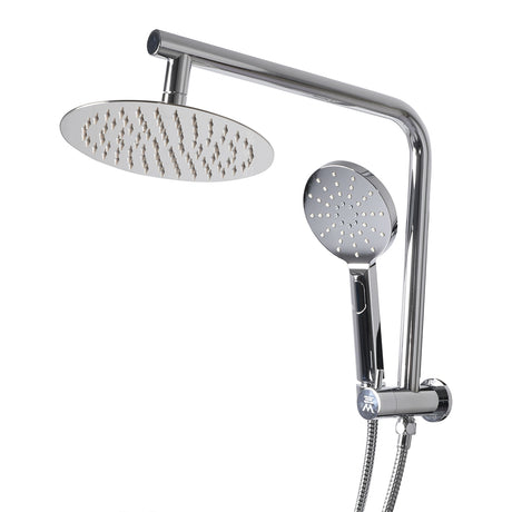 Rain Shower Head Set Silver Round Brass Taps Mixer Handheld High Pressure 8