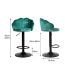 Levede 2x Bar Stools Kitchen Gas Lift Stool Chair Swivel Barstools Velvet Green