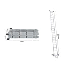 Multi Purpose Ladder 3.6M Aluminium Folding Platform Household Office Extension