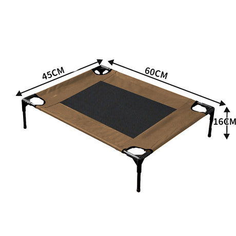 PaWz Heavy Duty Pet Bed Trampoline Dog Puppy Cat Hammock Mesh  Canvas S Tan
