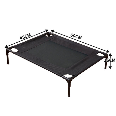 PaWz Heavy Duty Pet Bed Trampoline Dog Puppy Cat Hammock Mesh  Canvas S Black