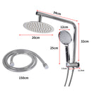 Rain Shower Head Set Silver Round Brass Taps Mixer Handheld High Pressure 8"