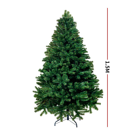 Christmas Tree Kit Xmas Decorations Colorful Plastic Ball Baubles with LED Light 1.5M Type1