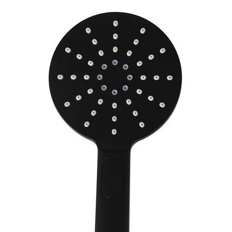 Rain Shower Head Set Black Round Brass Taps Mixer Handheld High Pressure 8
