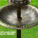 Ornamental Solar Light Garden Ornaments Bird Bath Feeder Feeding Food Station