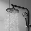 Rain Shower Head Set Black Round Brass Taps Mixer Handheld High Pressure 8"