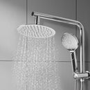 Rain Shower Head Set Silver Round Brass Taps Mixer Handheld High Pressure 8"
