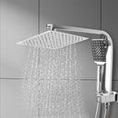 Rain Shower Head Set Silver Square Brass Taps Mixer Handheld High Pressure