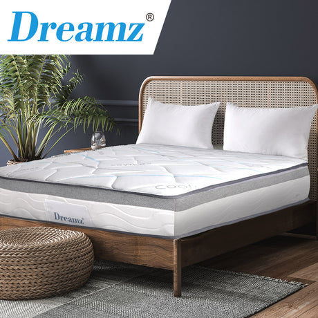 Dreamz Mattress King Size Bed Top Pocket Spring Medium Firm Premium Foam 25CM