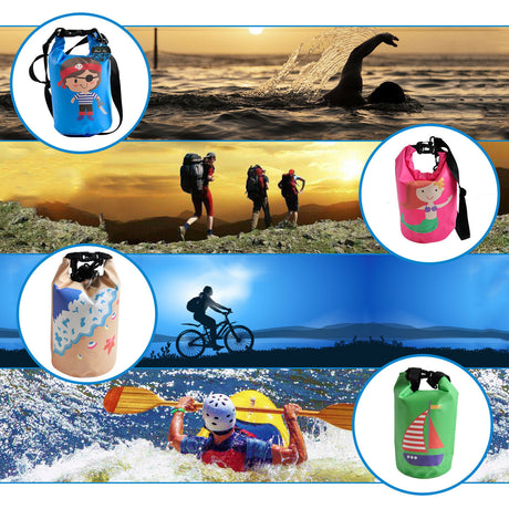 4L Dry Carry Bag Waterproof Beach Bag Storage Sack Pouch Boat Kayak Beige