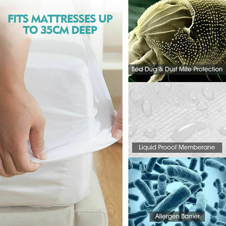 DreamZ Fitted Waterproof Bed Mattress Protectors Covers King