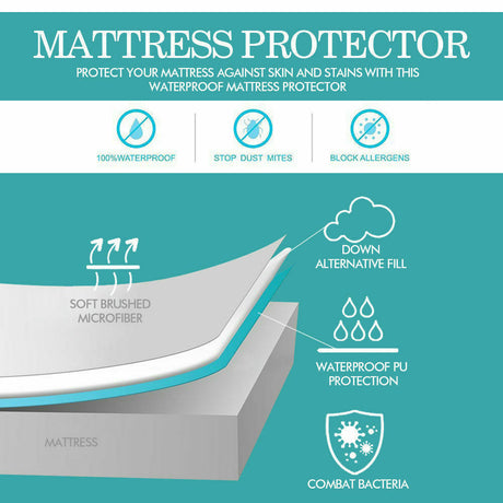 DreamZ Fitted Waterproof Bed Mattress Protectors Covers King