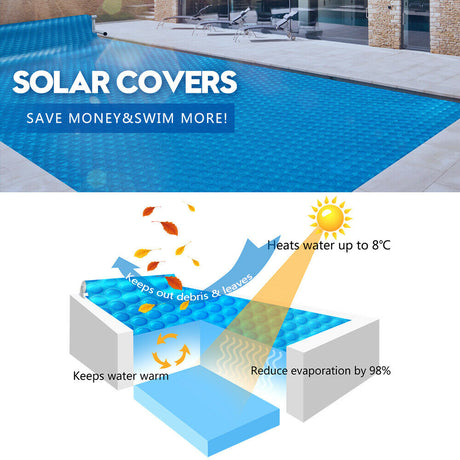 9.5x5M Real 400 Micron Solar Swimming Pool Cover Outdoor Blanket Isothermal