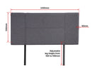 Linen Fabric Double Bed Headboard Bedhead - Grey